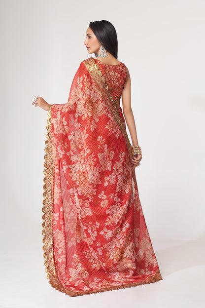 Organza Saree for reception