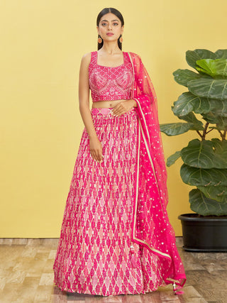 Fabulous pink festive wear lehenga choli for wedding online