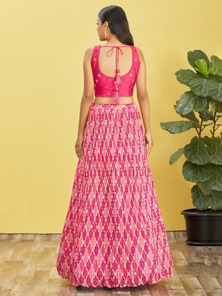 Pink Bridal Lehenga choli With Dupatta