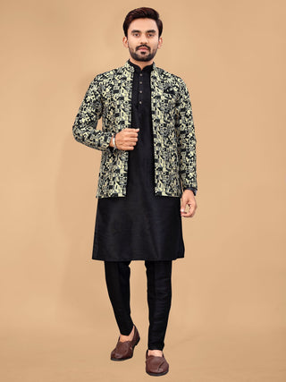 Traditional Indian Wear Long Kurta Pajama And Koti