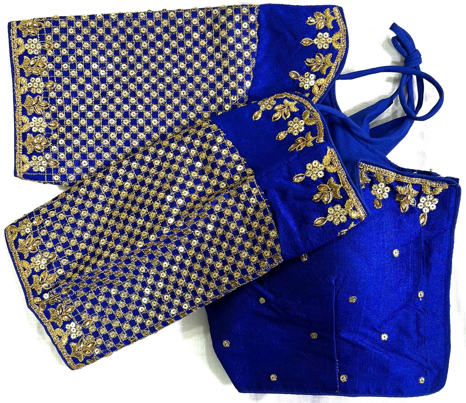 Blue color phantom silk sarees blouse