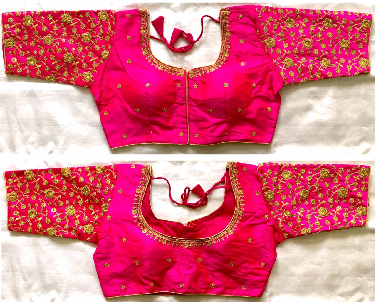 Pink color phantom silk heavy sarees and lehenga blouse 