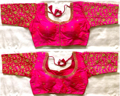 Pink color phantom silk heavy sarees and lehenga blouse 