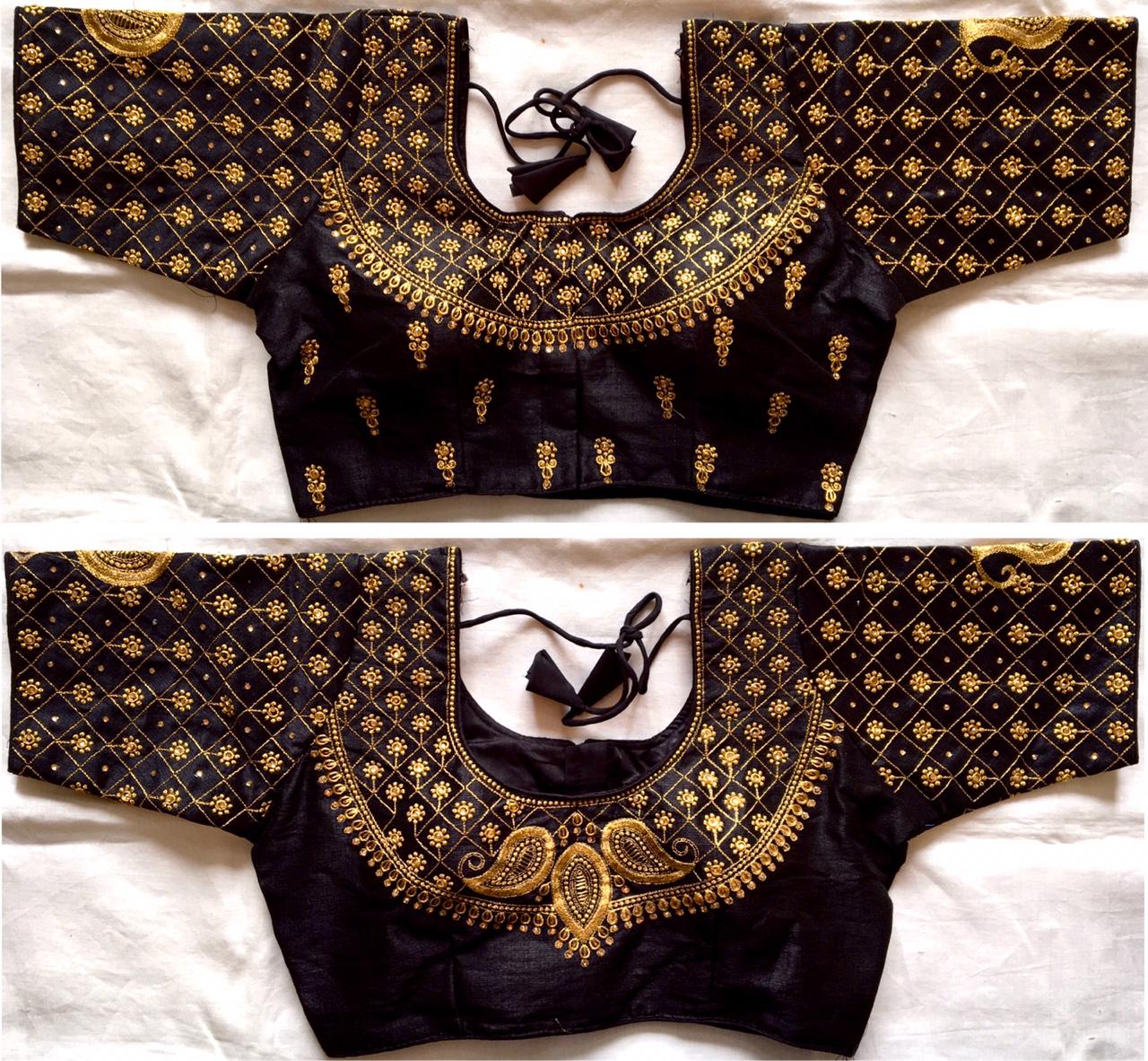 Black color phantom silk blouse online