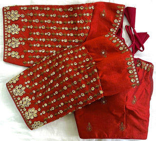 heavy shining silk Red Blouse For Saree