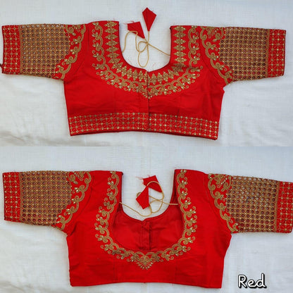 Wedding Wear Red color phantom silk blouse for women