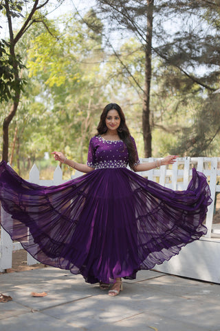 Purple gown for wedding
