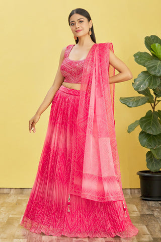 Pink color lehenga choli for wedding