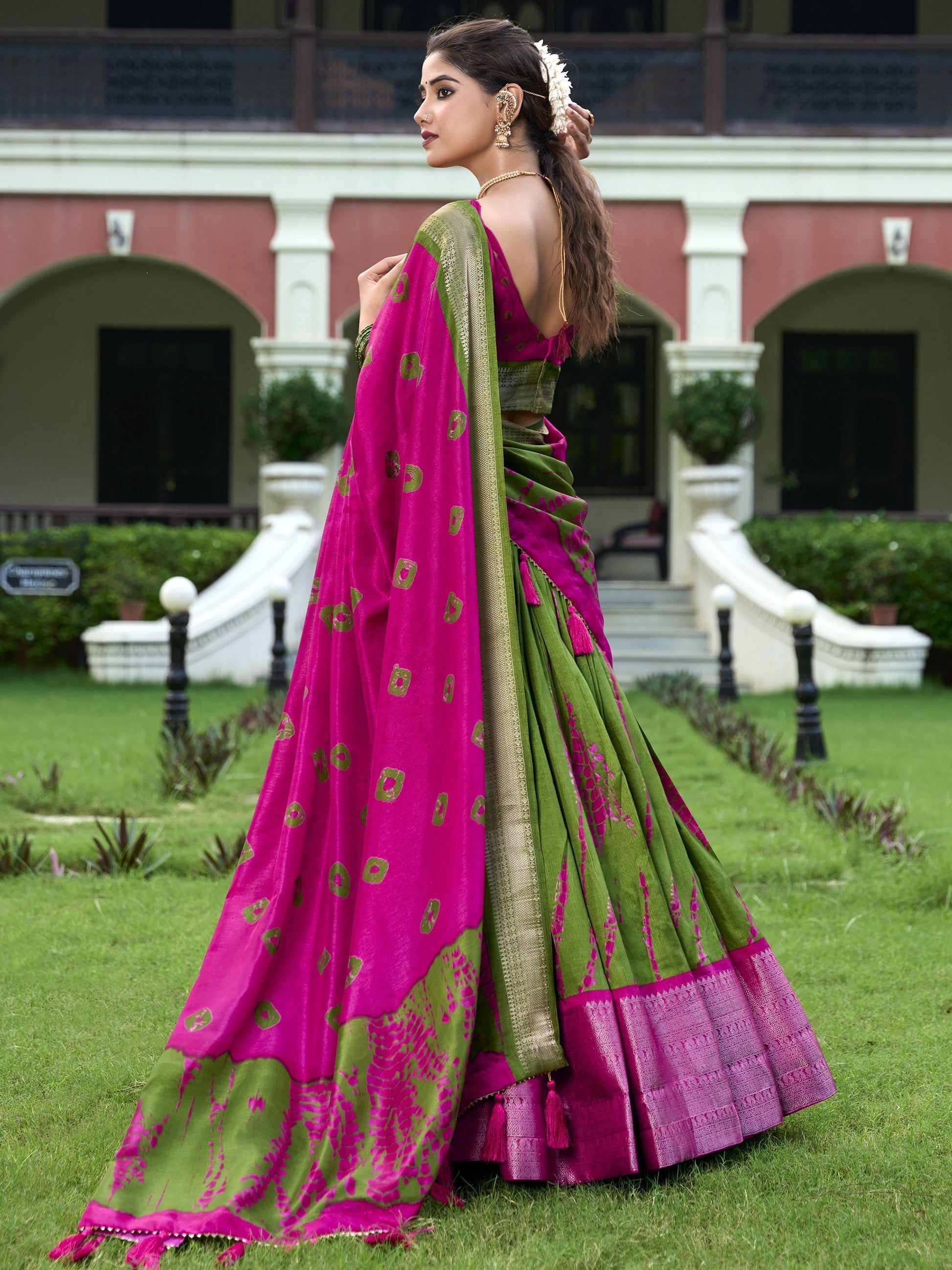 Dola Silk Lehenga Blouse designs
