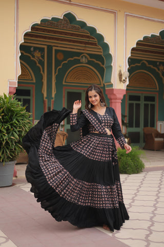 Black lehenga choli for women party wear