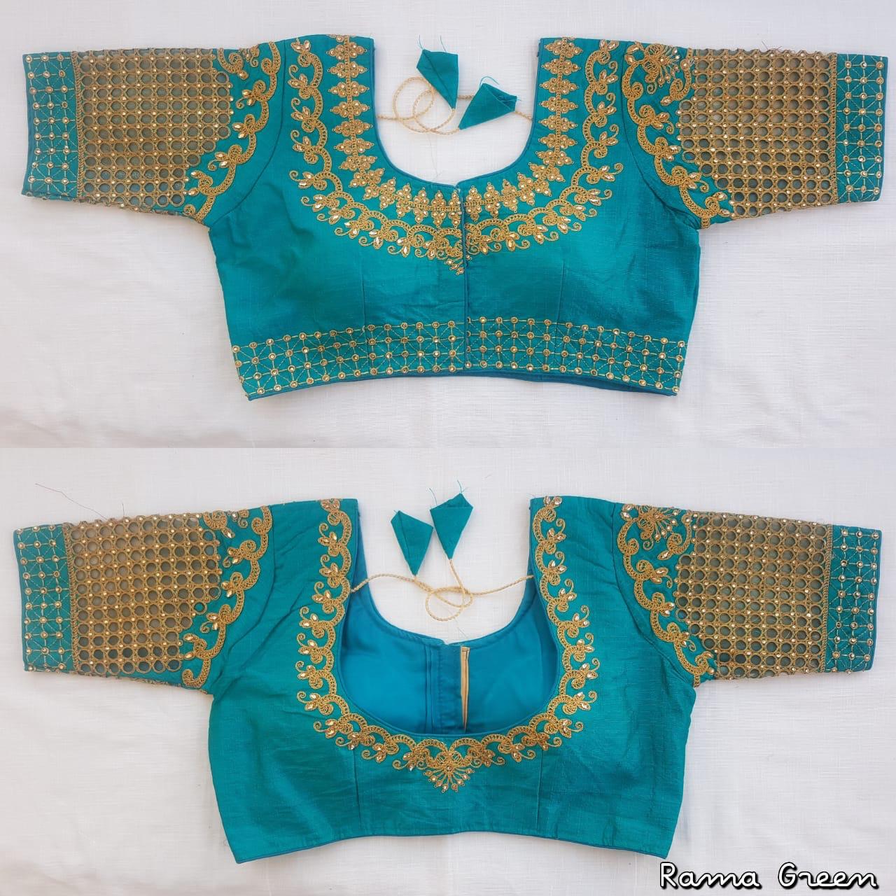 Rama color phantom silk hand work blouse 