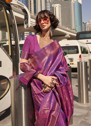 purple handloom saree for women online shopping
