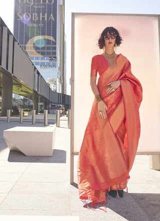 Orange colour Saree for wedding
