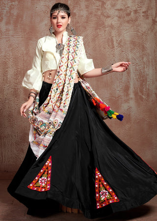 Black navratri lehenga choli for women party wear
