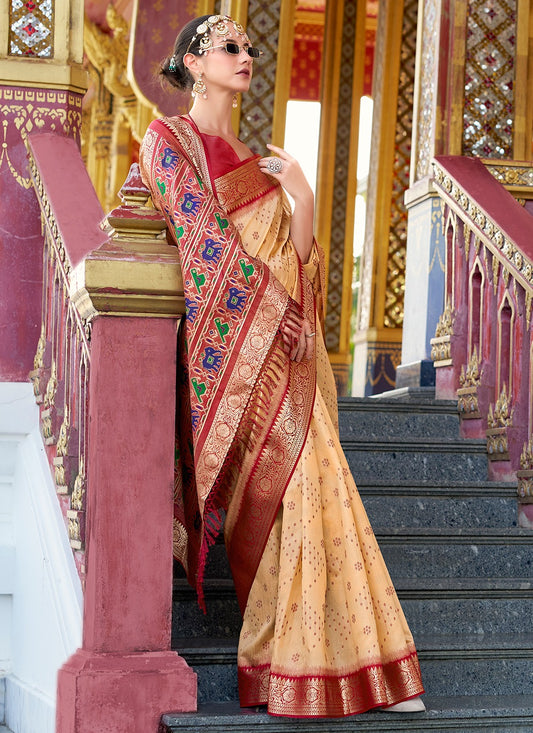 Beige color Saree for Wedding
