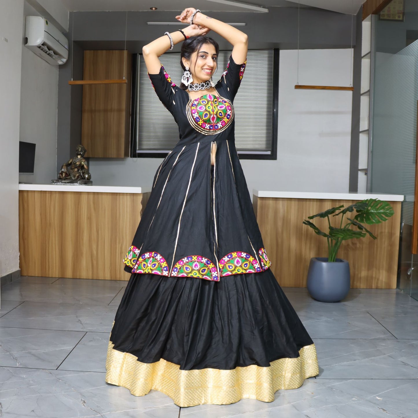Black chaniya choli for women