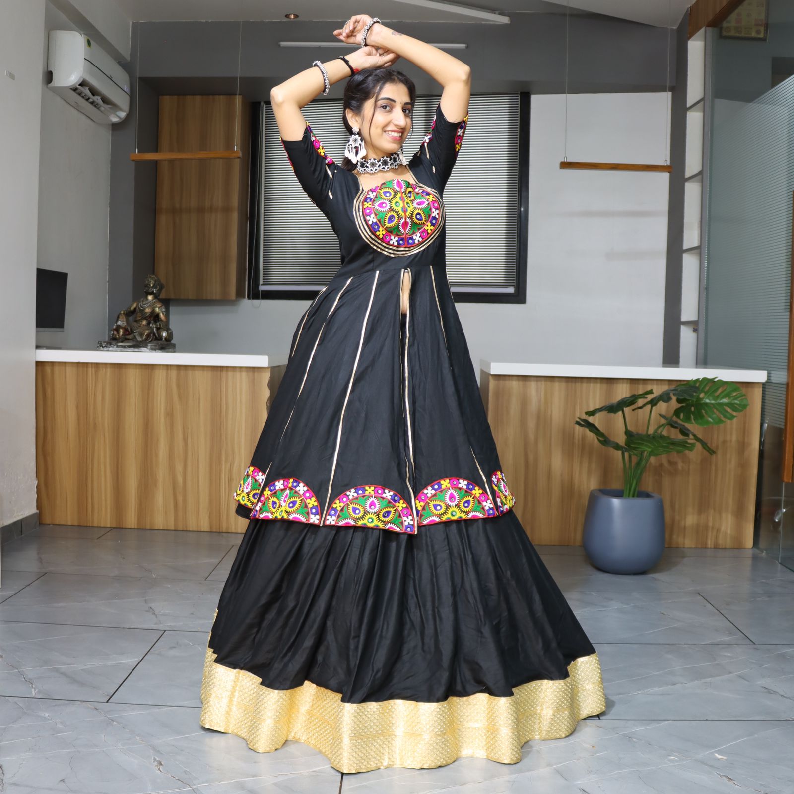 Black chaniya choli for women