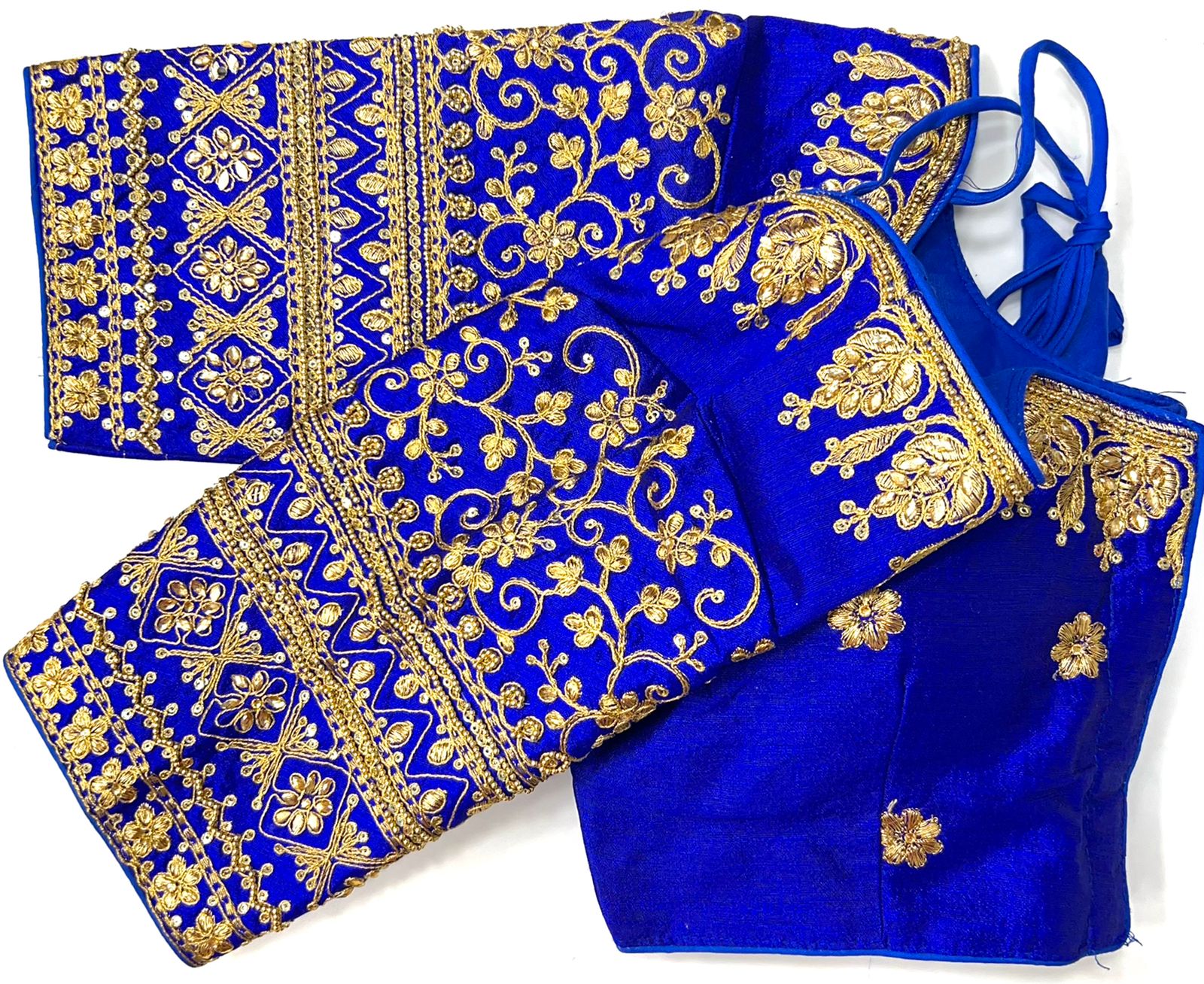 Blue color phantom silk phantom silk sarees blouse