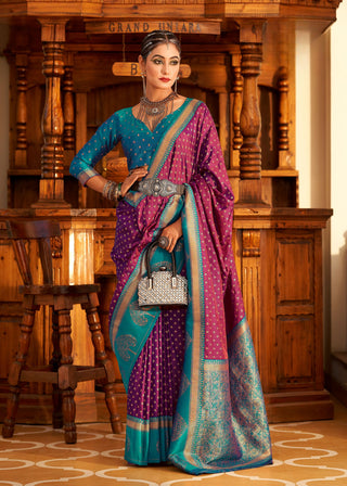 Wine color banarasi saree with blouse price