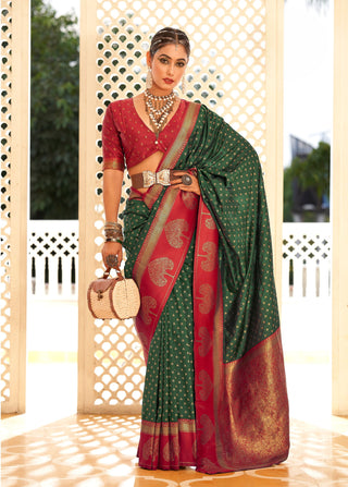 Mehndi colour Saree Look
