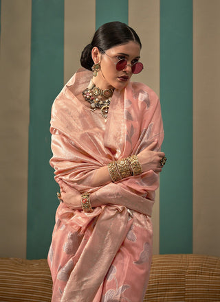 peach color sarees for women