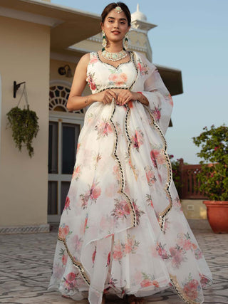 Organza Floral Lehenga Choli
