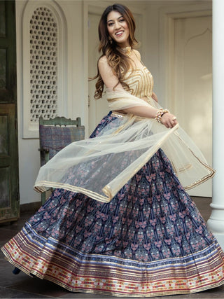 Royal blue Lehenga combination
