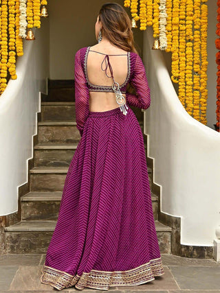 Purple Leheriya Lehenga Jaipur
