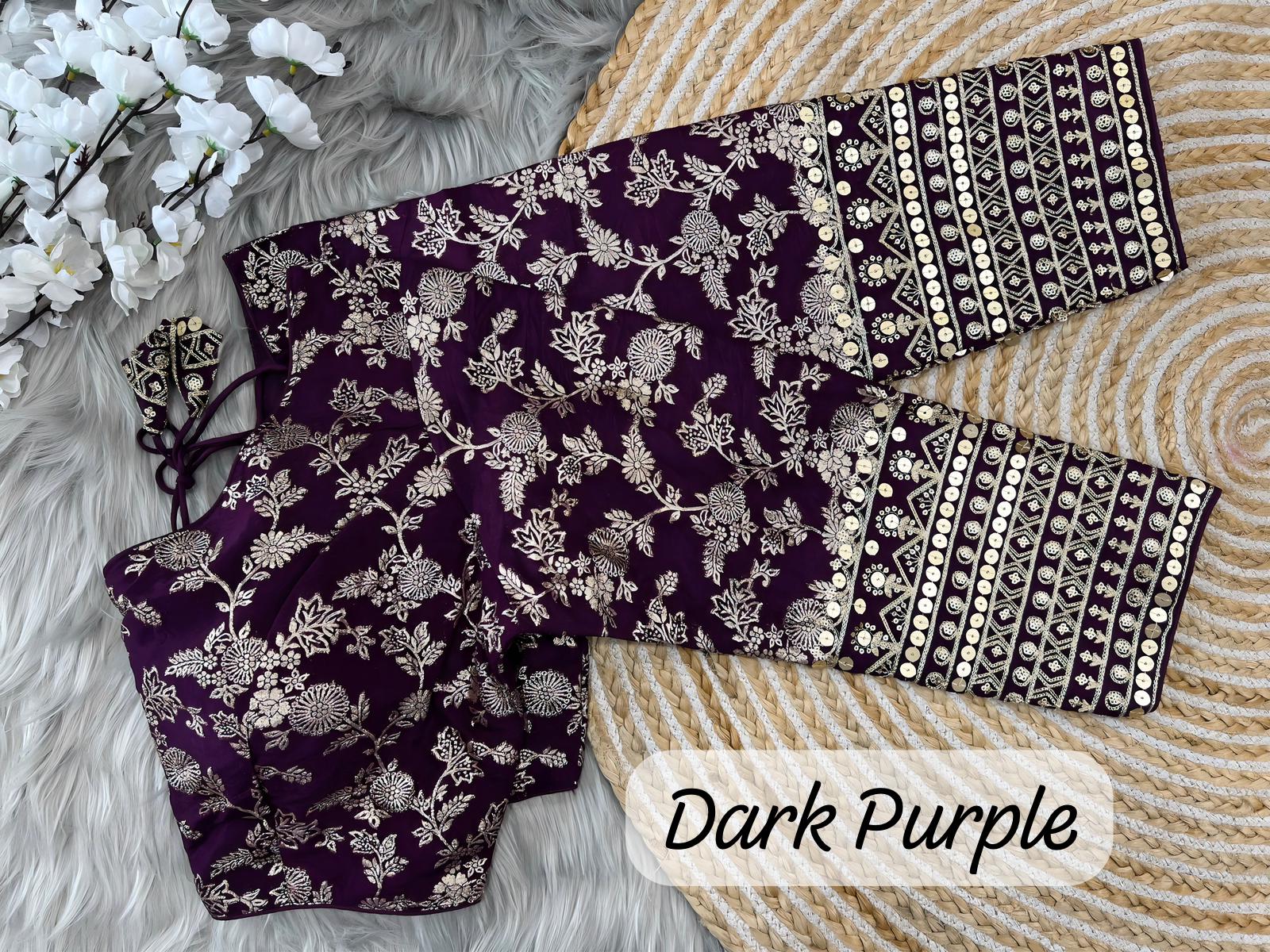 Latest Dark Purple blouse designs