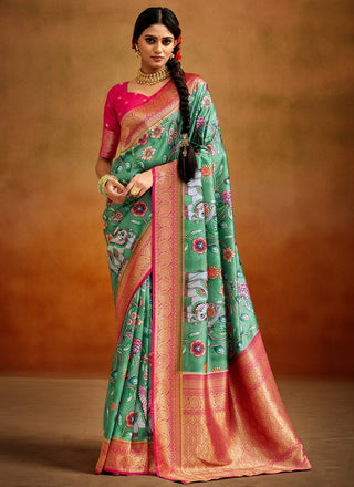 Green saree Party Wear
