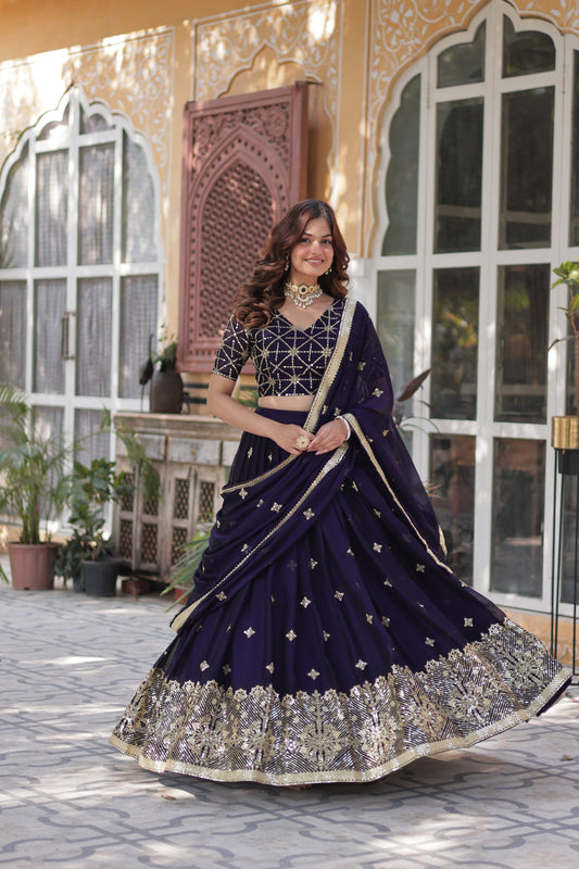 Purple silk lehenga choli for women online shopping
