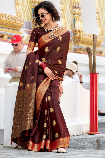 Maroon Saree for wedding
