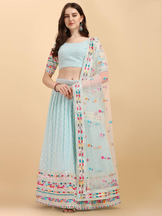 sky blue lehenga choli online in uk london ragthm