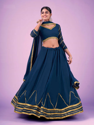 Royal blue Lehenga combination