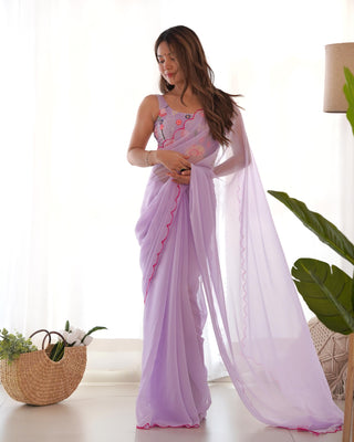 Lavender Saree for Wedding
