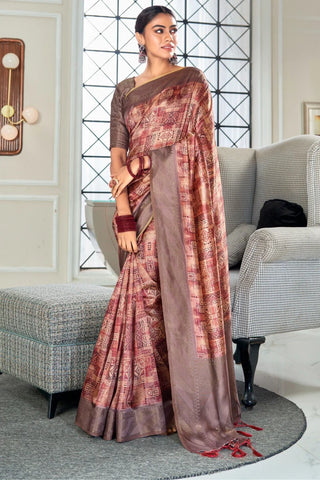 Multi color handloom silk saree for women