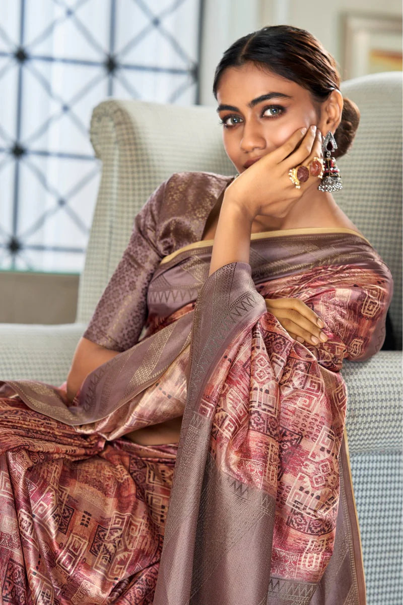 Multi color handloom silk saree with blouse online