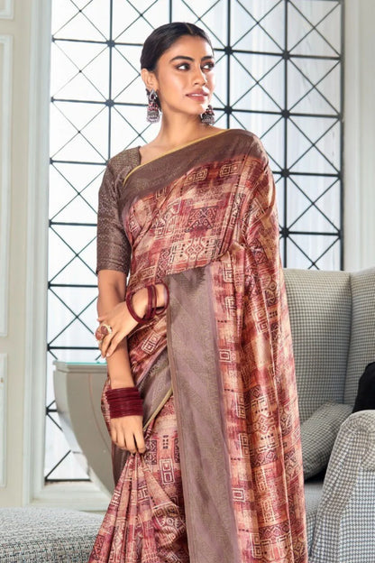 Multi color handloom silk saree for party