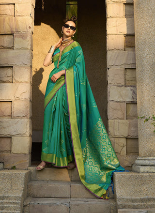 Green silk saree for women price
