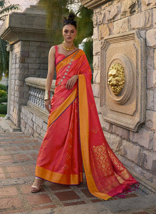 Red color silk saree for women with price
