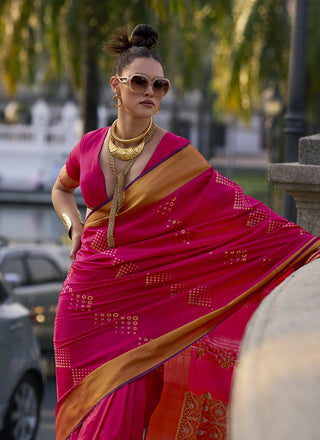 Pink Saree Party Wear
