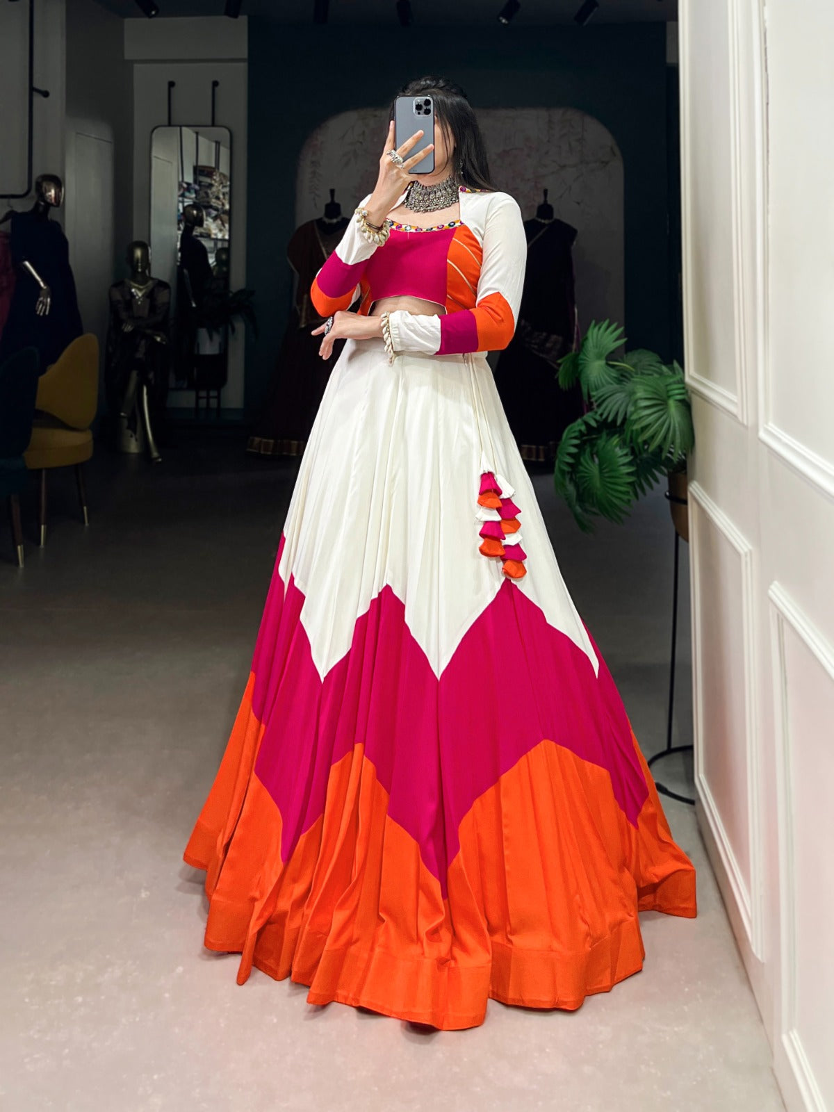 Navratri wear rayon lehenga