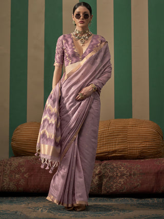 Purple handloom silk sarees online
