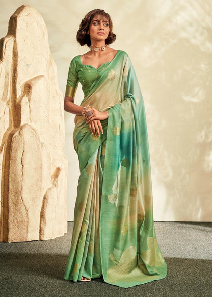 Green color khadi silk saree for women price
