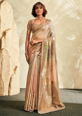 Beige khadi silk saree for women with price
