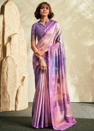 Purple khadi silk saree for women with price
