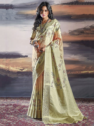 Light green satin saree for women
