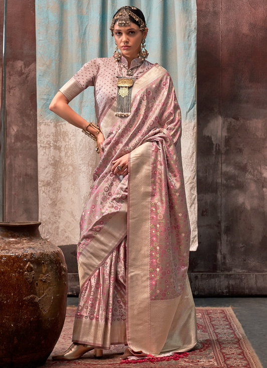 Peach colour Saree for Wedding
