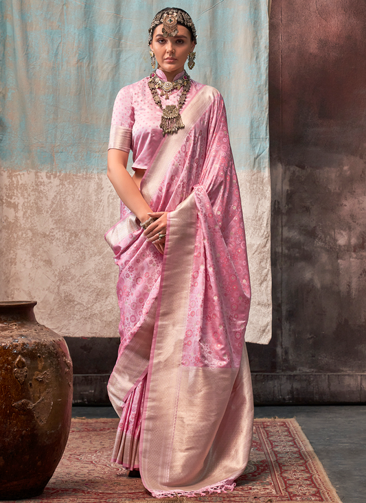 Baby pink Saree Wedding
