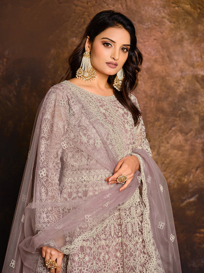 Onion net anarkali gown online

